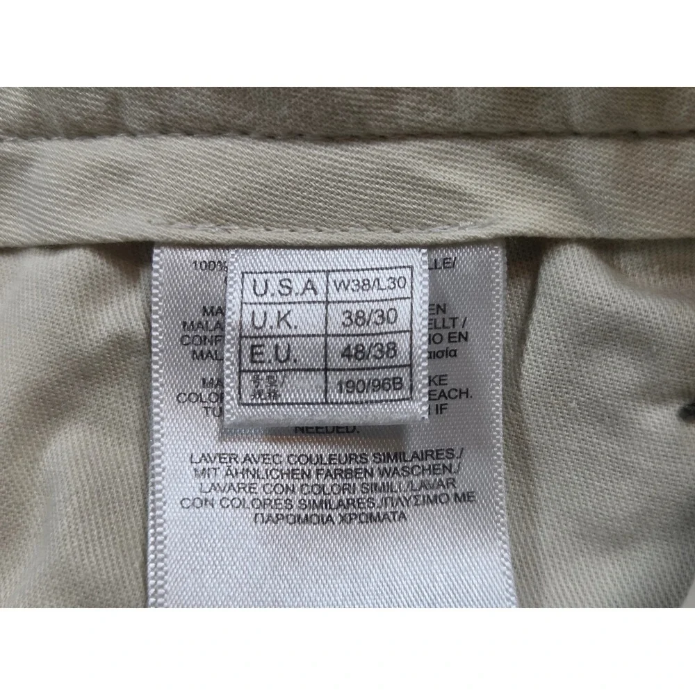 Brooks Brothers Advantage Chino Clark Fit Grey Cotton Pants Mens 38x30